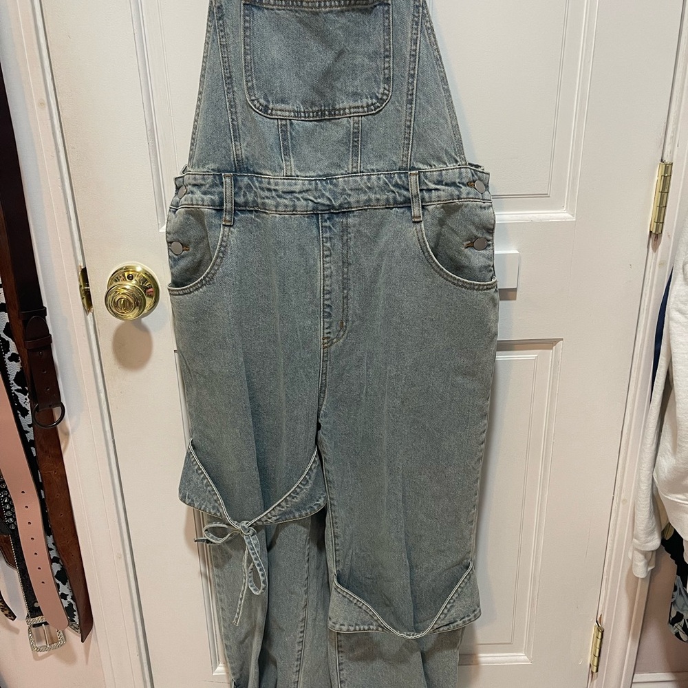 Stylish Denim Overalls with tied bows